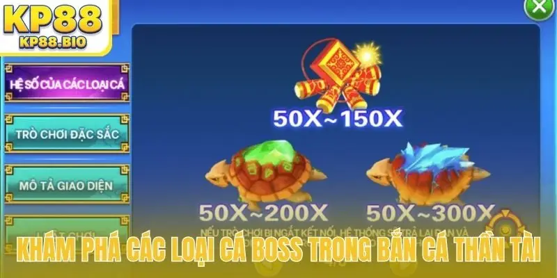 Khám phá các loại cá boss trong bắn cá Thần Tài